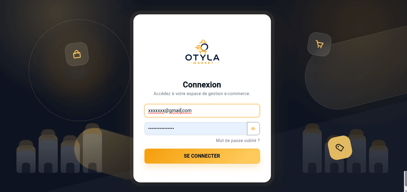 Capture de la plateforme OTYLA Market