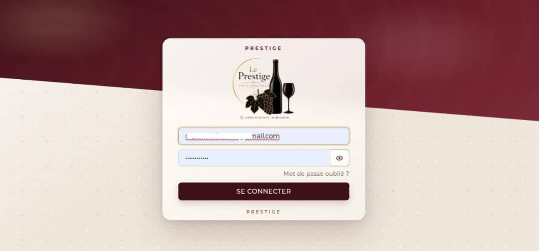 Capture de la plateforme Prestige